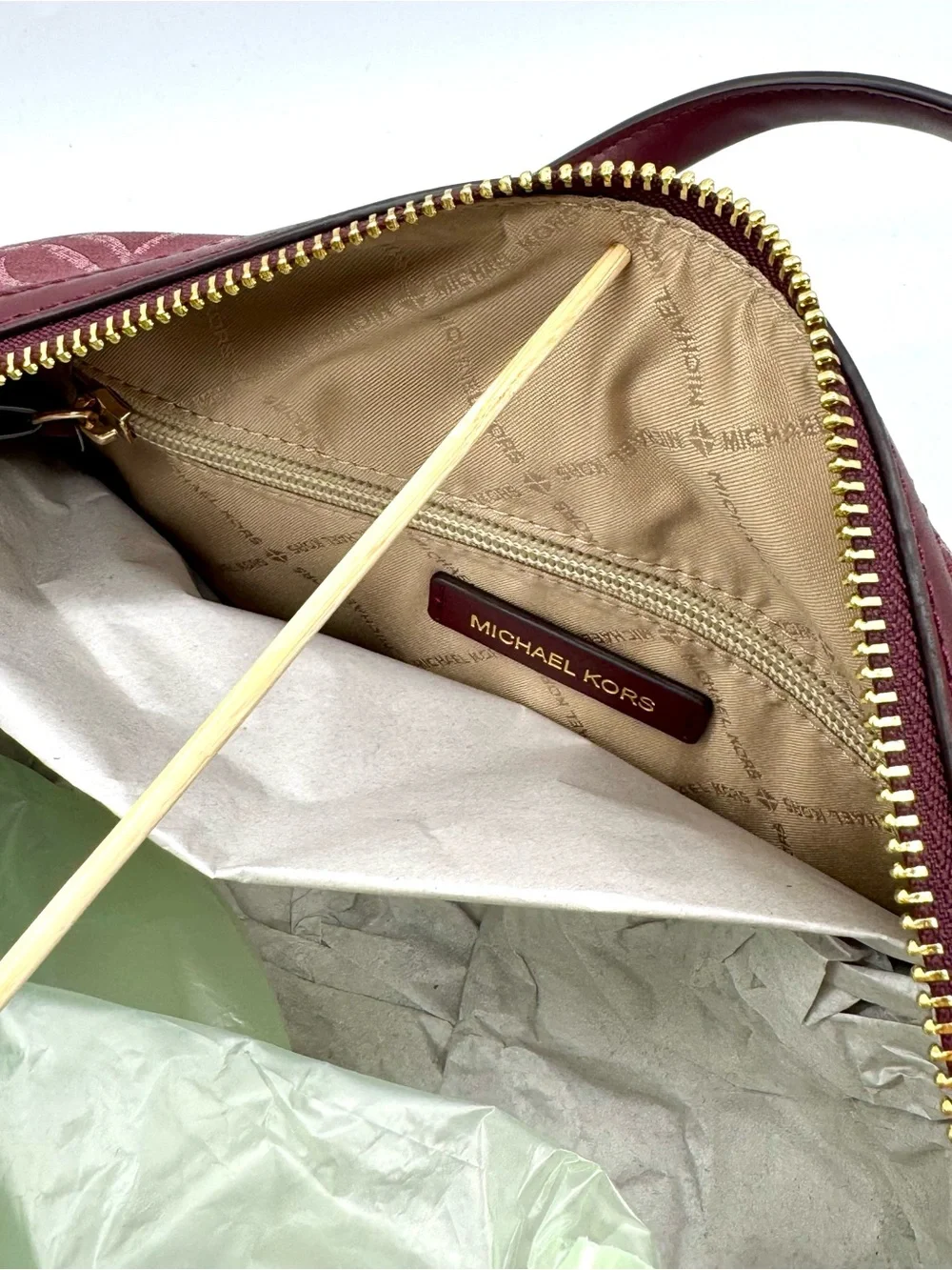 Michael Kors Medium Travel Duffle Satchel Bag Ox Blood Multi
